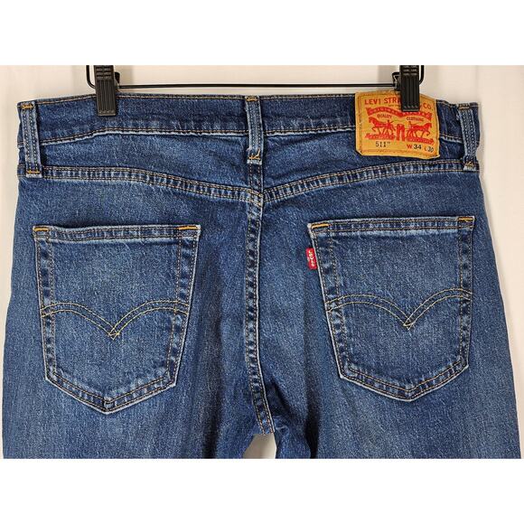 LEVI’S MEN’S 511 SLIM FIT JEANS – W34 L30 – BLUE STRETCH DENIM – COMFORT & STYLE - Picture 4 of 13